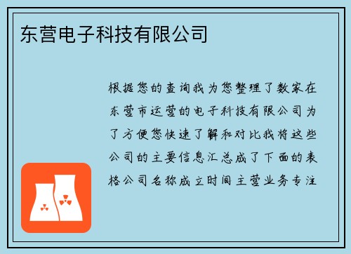 东营电子科技有限公司